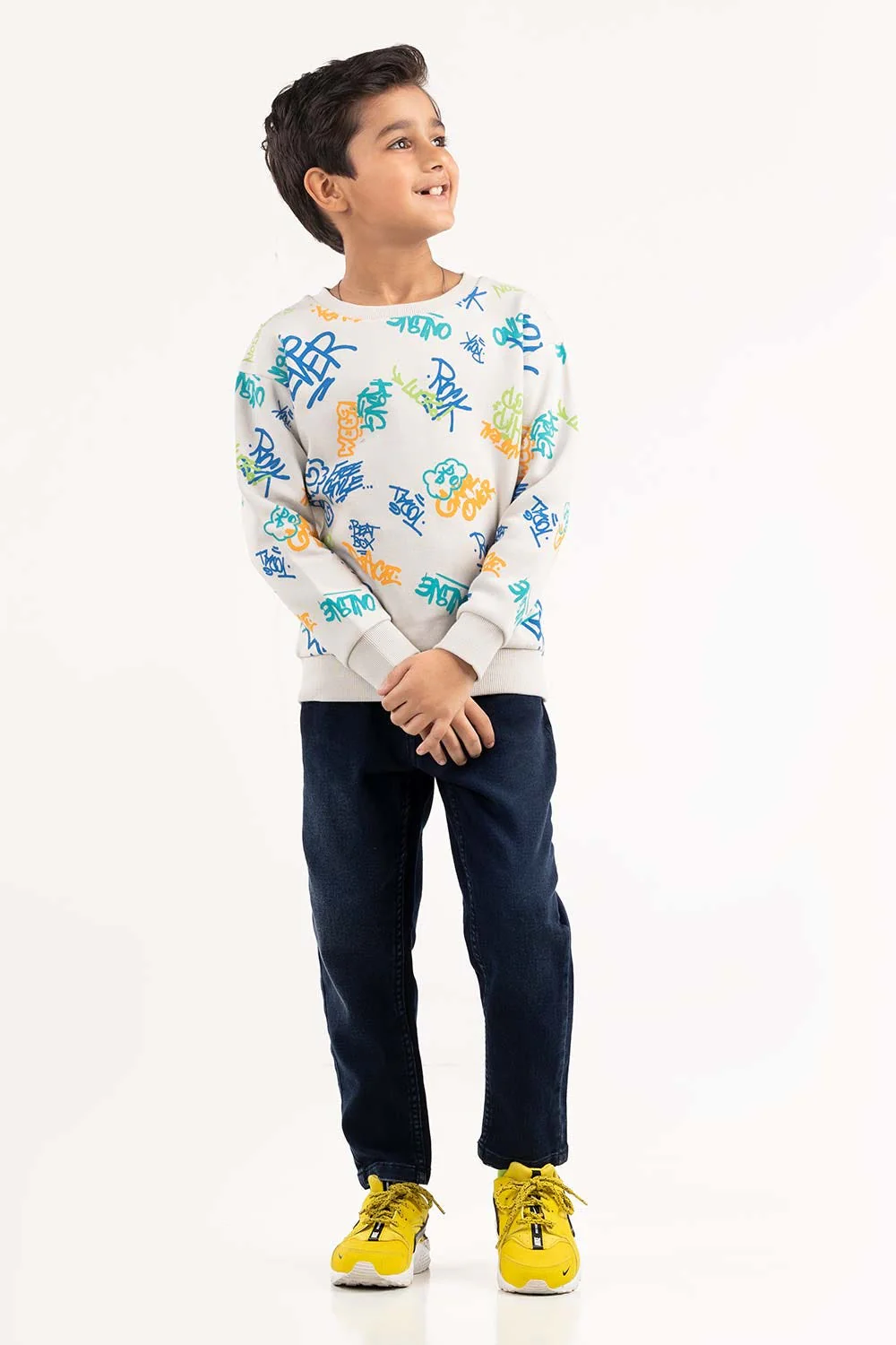 Junior Boy White Sweatshirt - Image 5