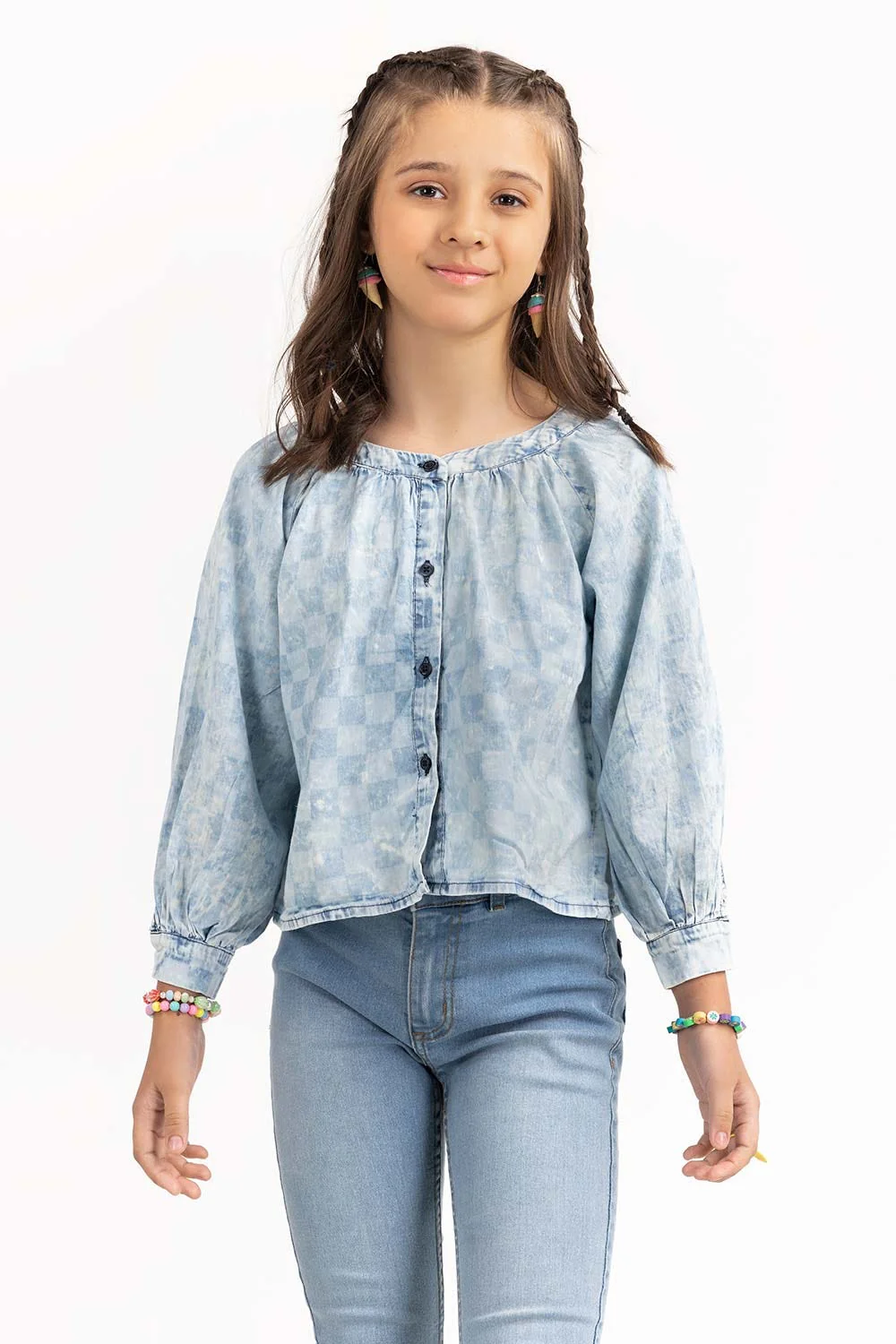 Junior Girl Blue Blouse JGWD-2210028 - Image 2