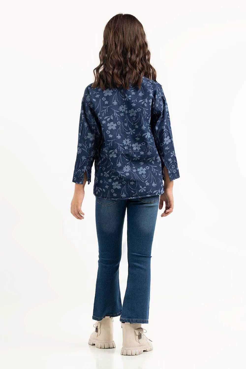 Junior Girl Blue Woven Shirt - Image 6