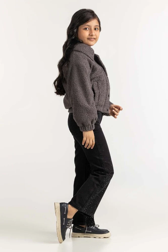 Junior Girl Charcoal Jacket - Image 4