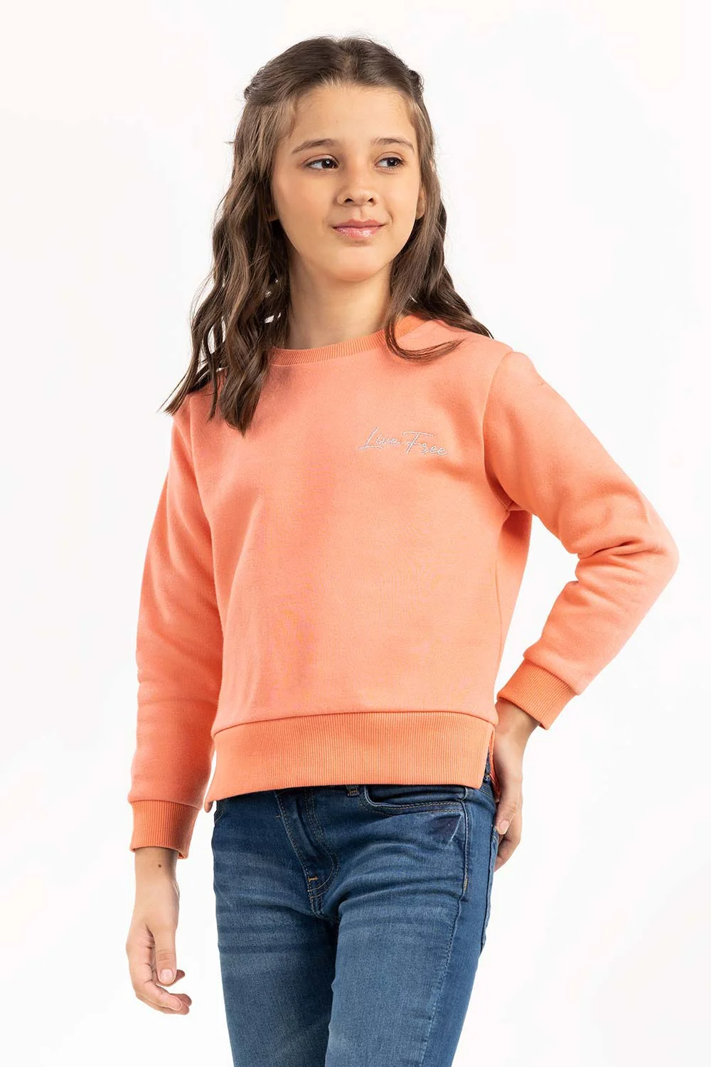 Junior Girl Coral Sweatshirt - Image 3