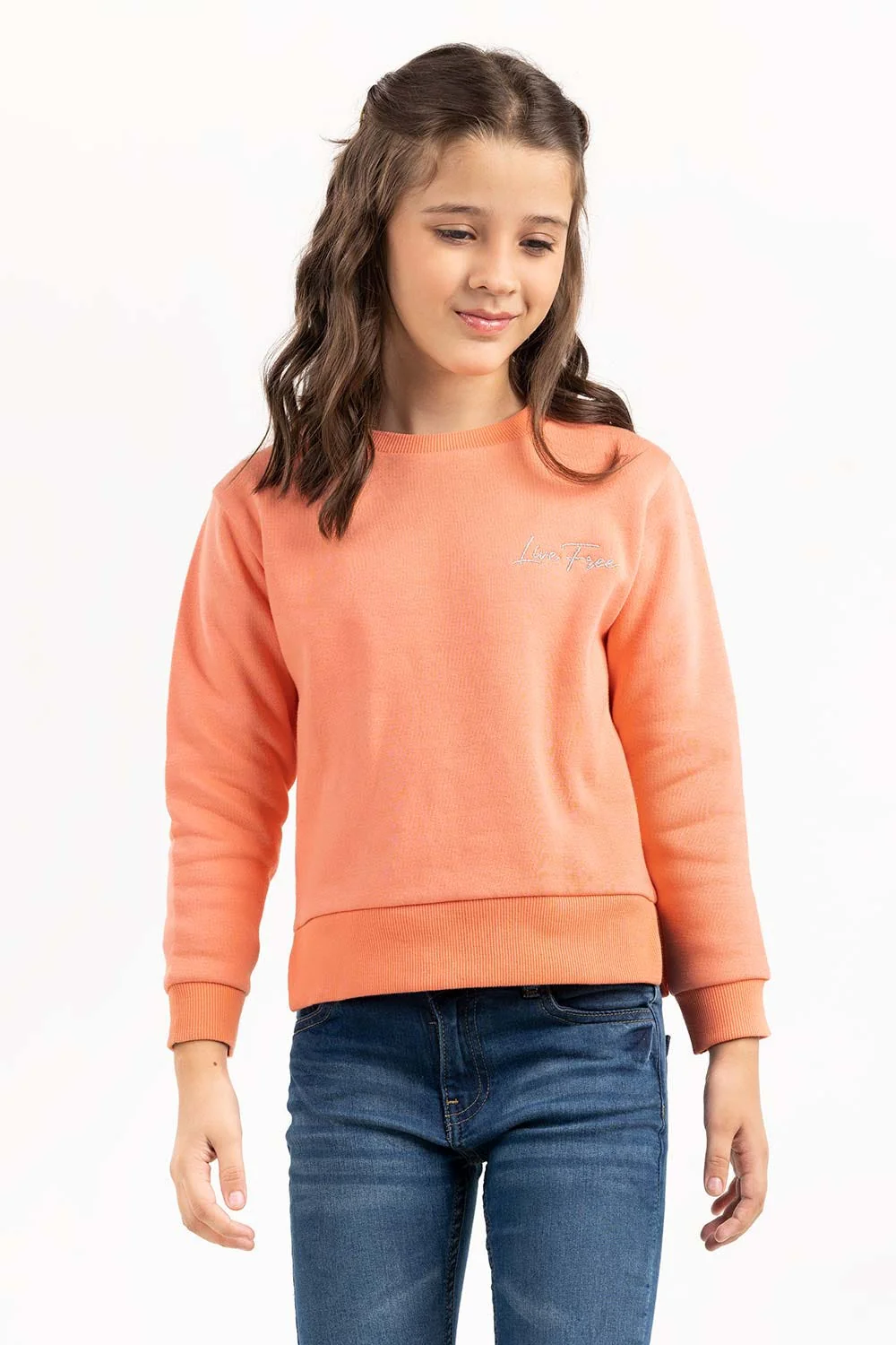 Junior Girl Coral Sweatshirt - Image 4
