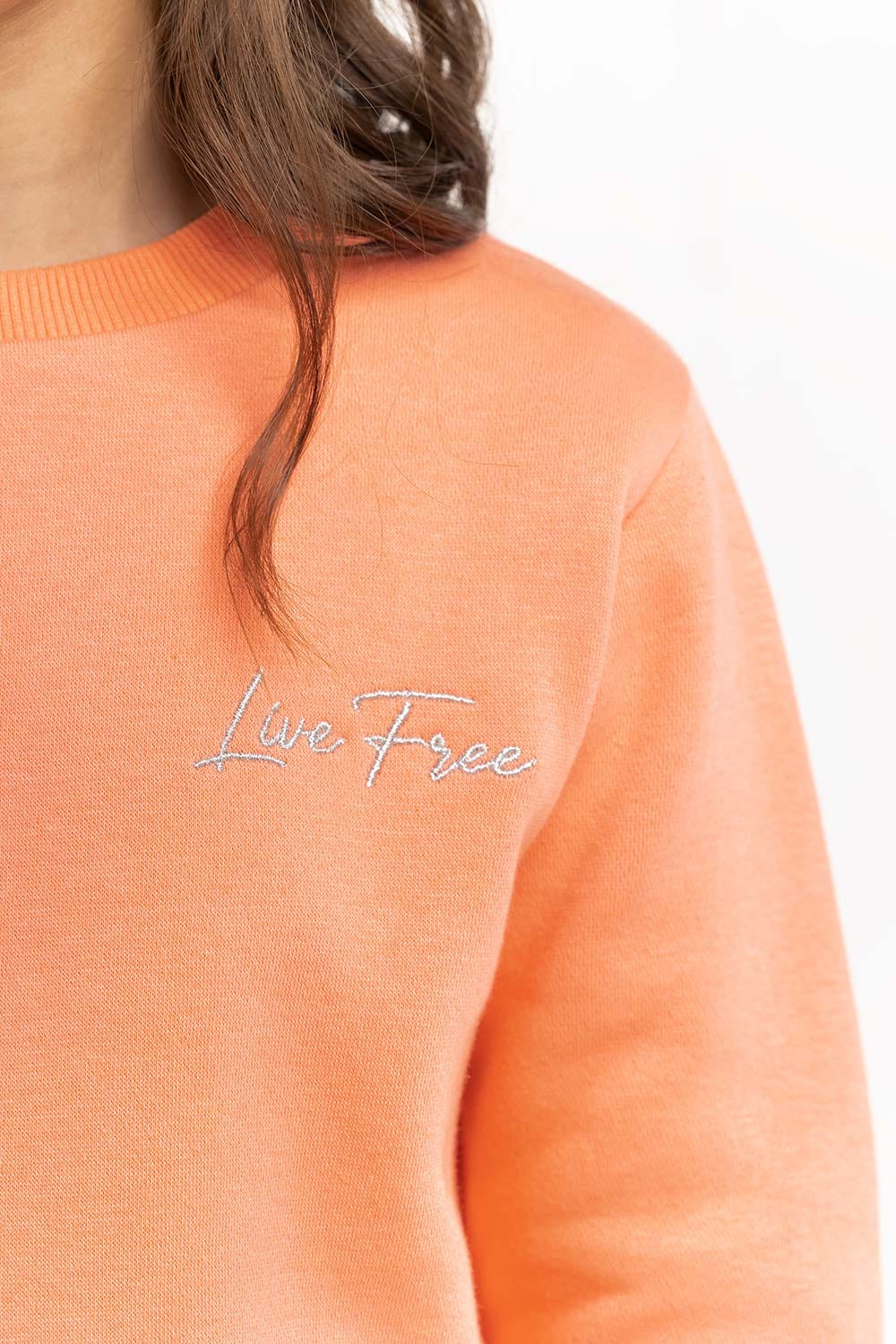 Junior Girl Coral Sweatshirt - Image 5