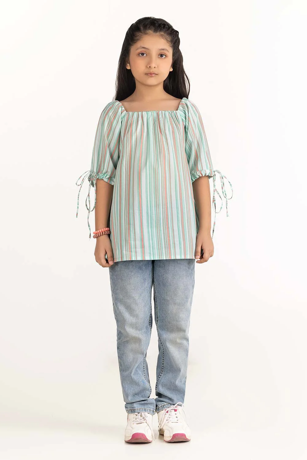 Junior Girl Green Blouse - Image 2