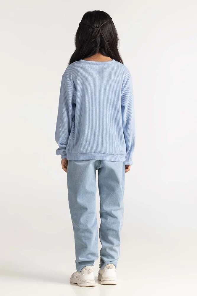 Junior Girl Ice Blue Sweatshirt - Image 2