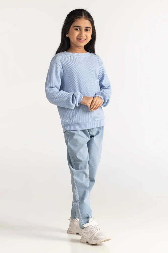 Junior Girl Ice Blue Sweatshirt - Image 3