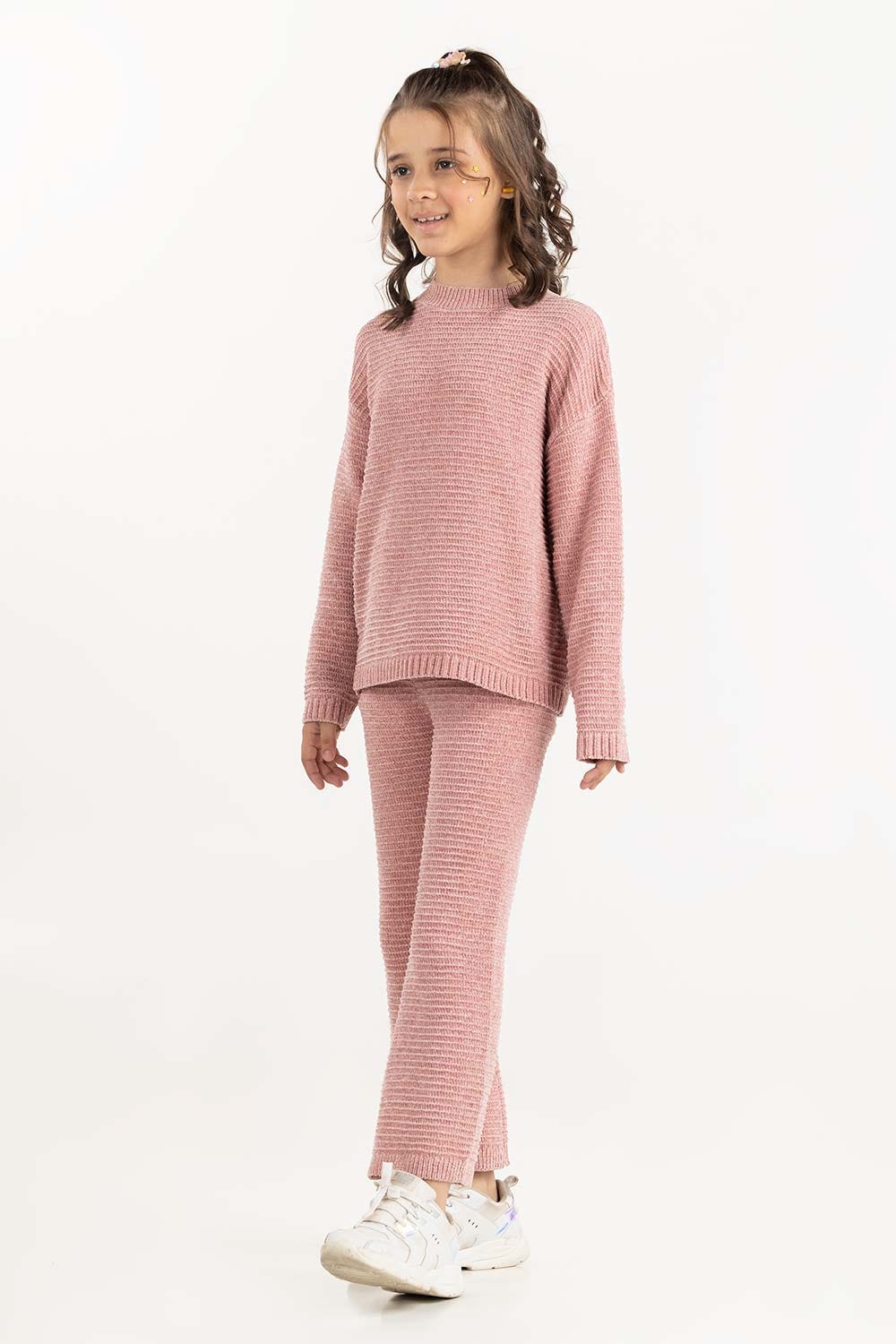 Junior Girl Light Pink Knit Trouser - Image 5