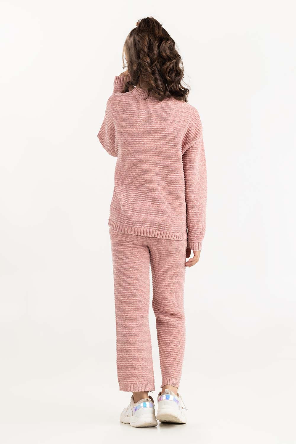 Junior Girl Light Pink Knit Trouser - Image 6