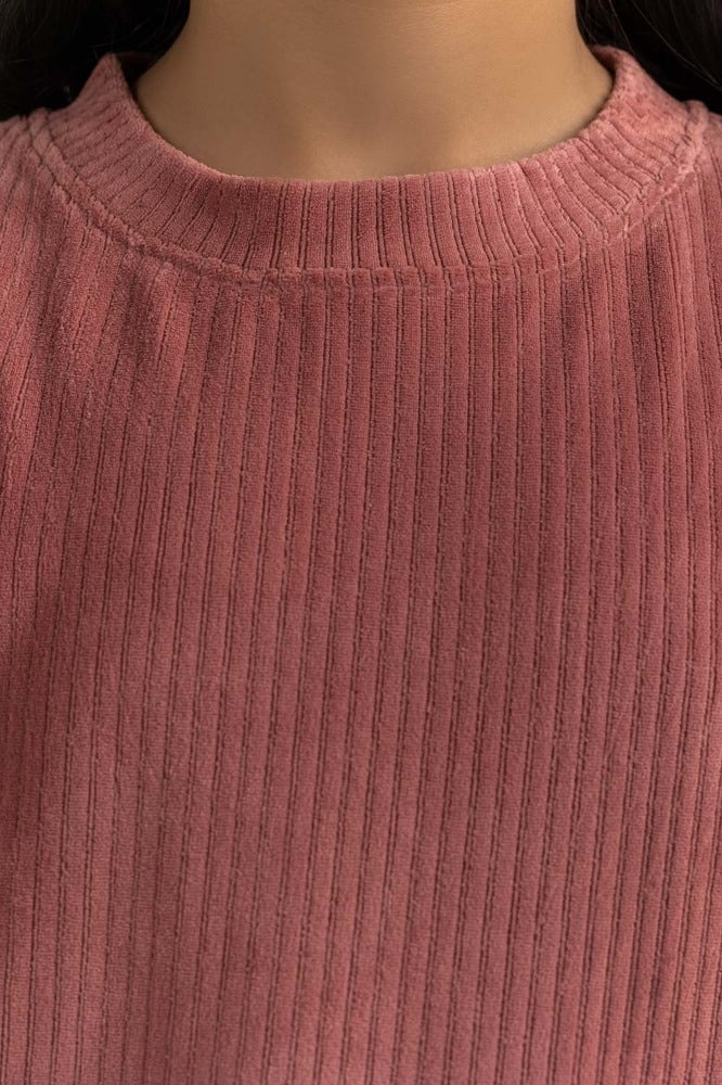 Junior Girl Maroon Basic Sweatshirt - Image 5