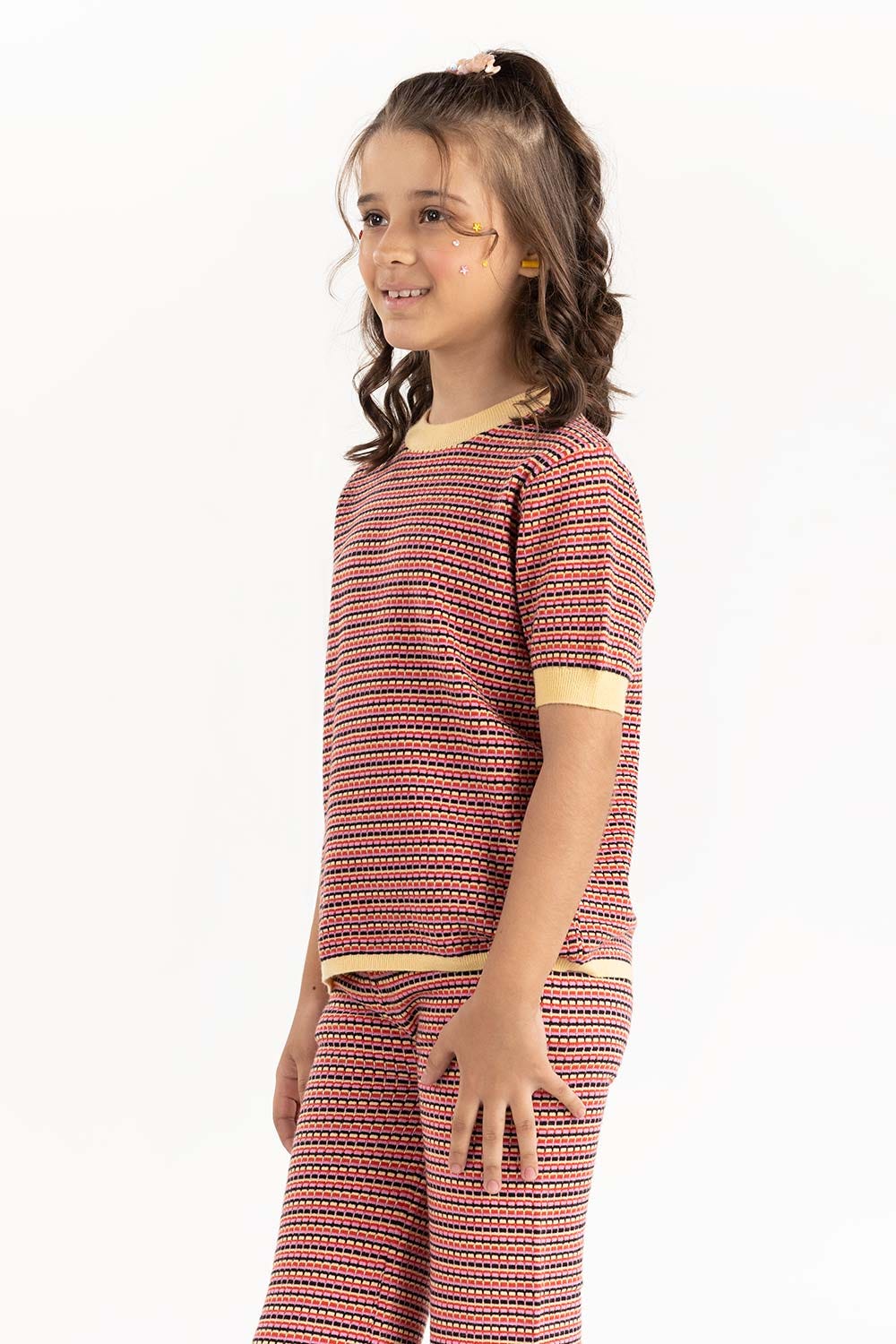 Junior Girl Multi Jacquard Knit Sweater - Image 3