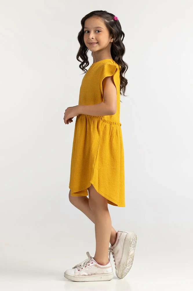 Junior Girl Mustard Basic Tee - Image 4