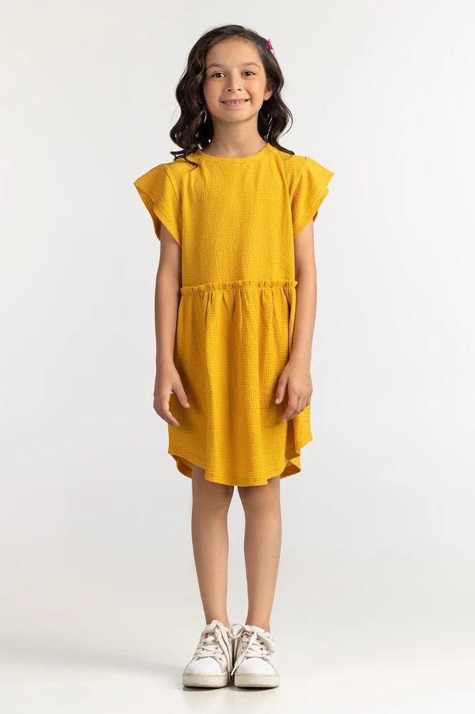 Junior Girl Mustard Basic Tee - Image 5