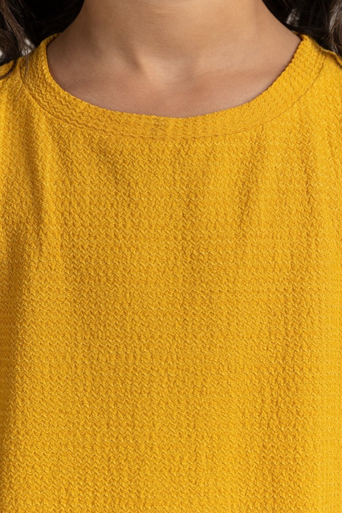Junior Girl Mustard Basic Tee - Image 6
