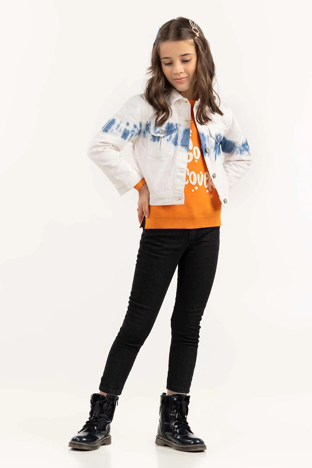 Junior Girl Non Denim Tie Dye Jacket - Image 4