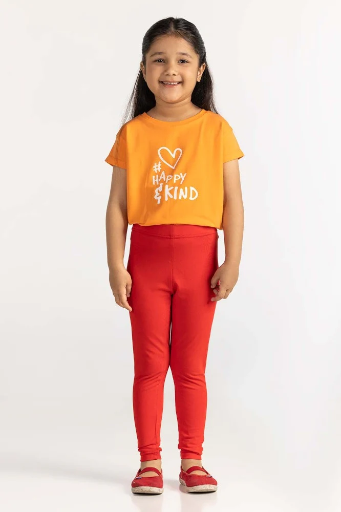 Junior Girl Red Knit Bottom Trouser - Image 2