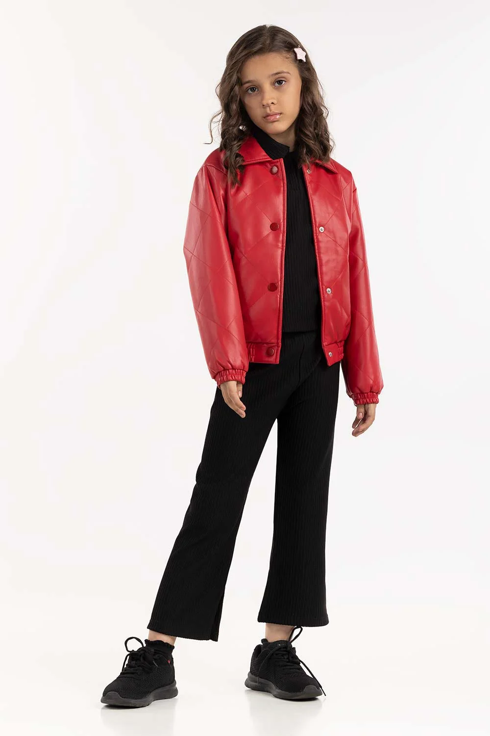 Junior Girl Red Poly Jacket - Image 2