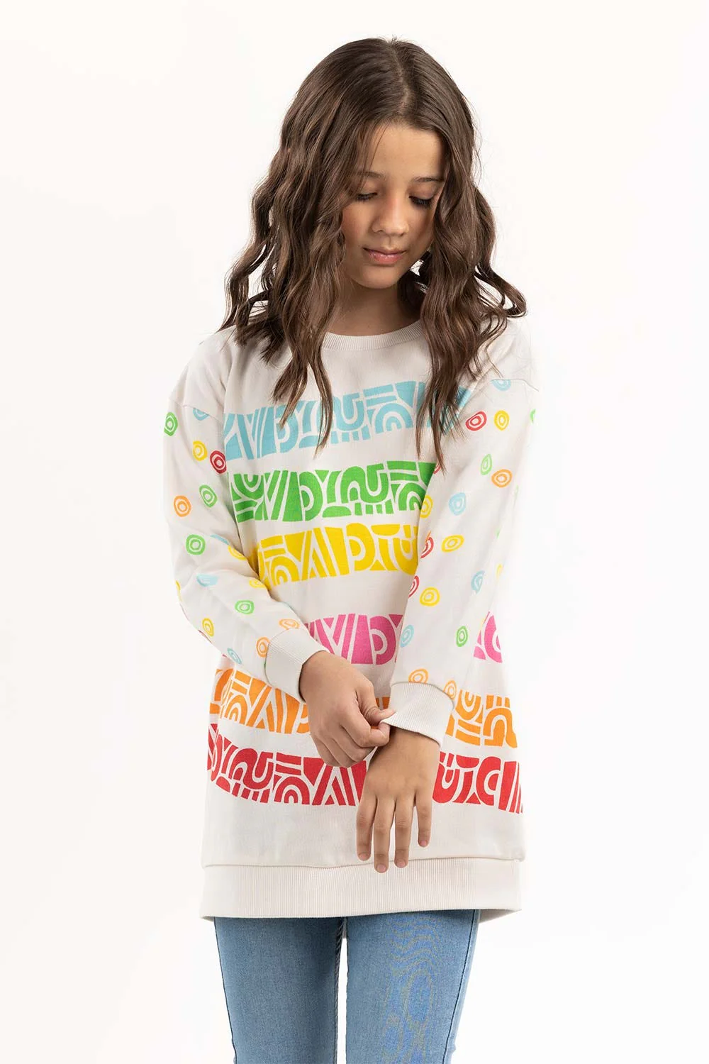 Junior Girl Tribal Colorful Sweatshirt - Image 3