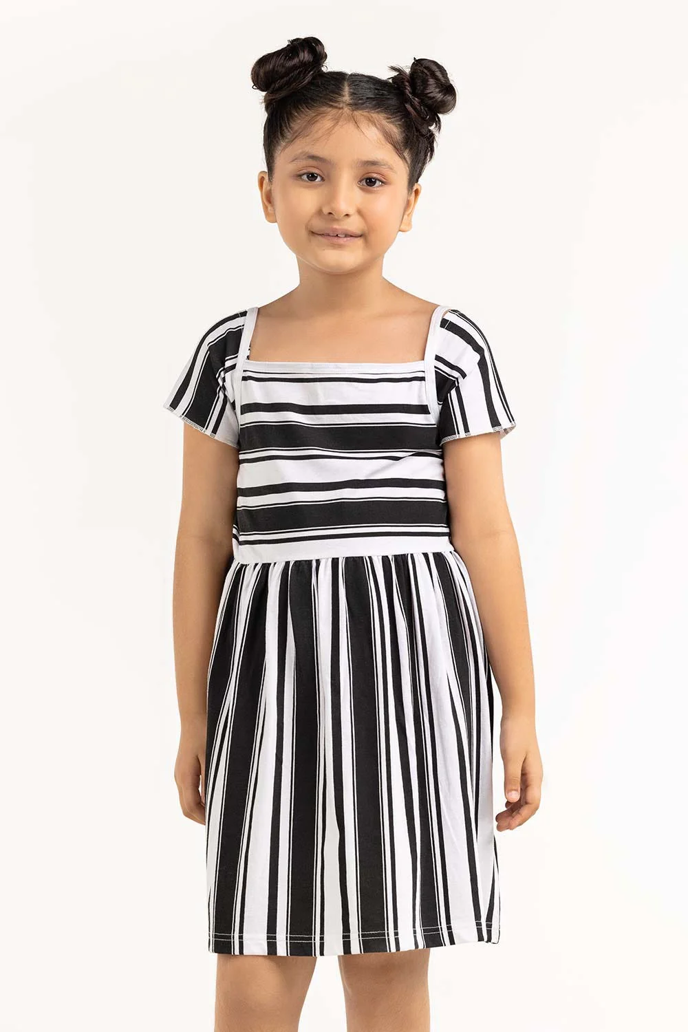 Junior Girl White And Black Dress - Image 3