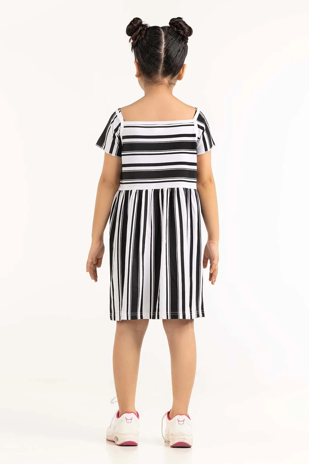 Junior Girl White And Black Dress - Image 6