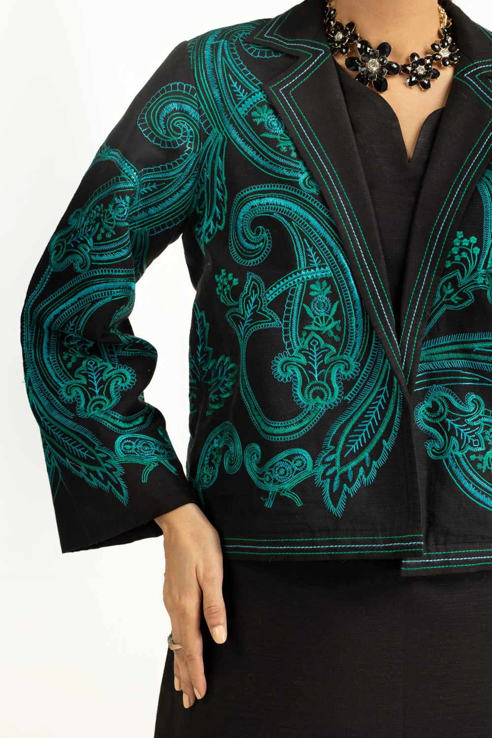 Khaddar Embroidered Waistcoat - Image 2