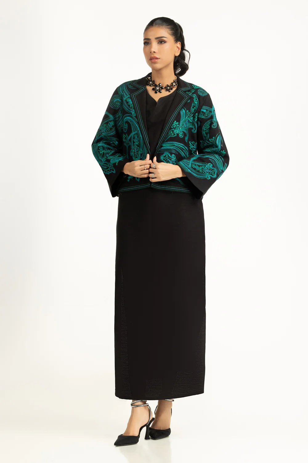 Khaddar Embroidered Waistcoat - Image 3