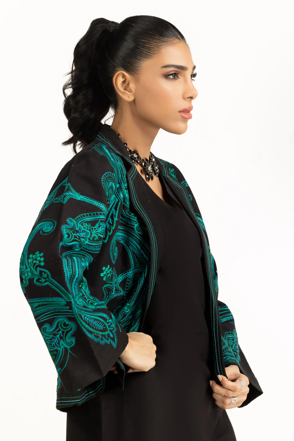 Khaddar Embroidered Waistcoat - Image 5
