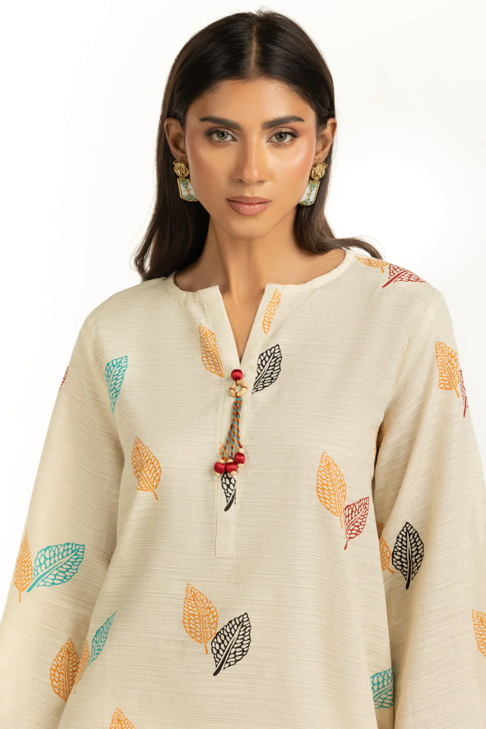 Khaddar Jacquard Slub Printed Co-Ord Set - Image 5