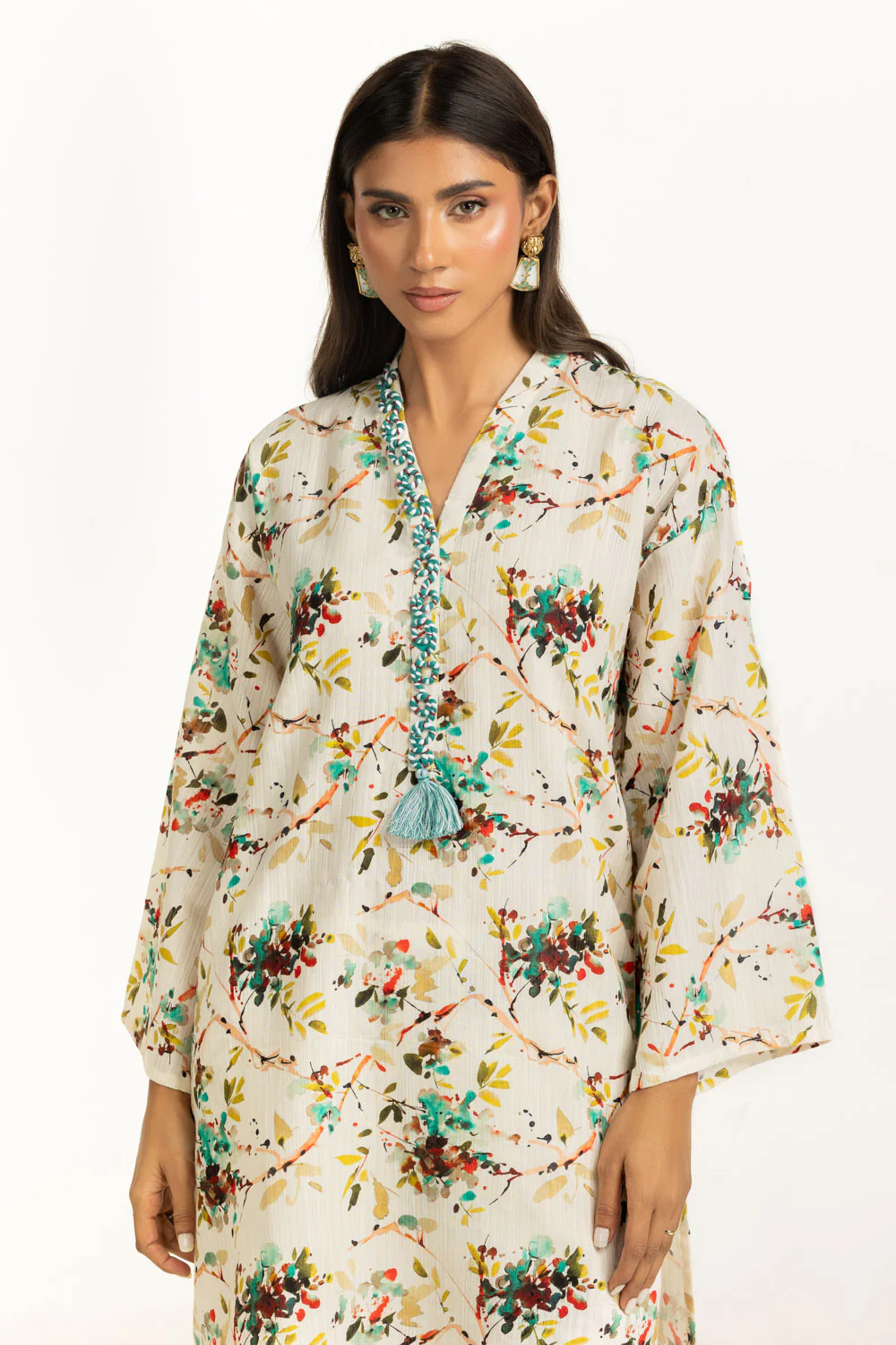 Khaddar Jacquard Slub Printed Co-Ord Set - Image 4