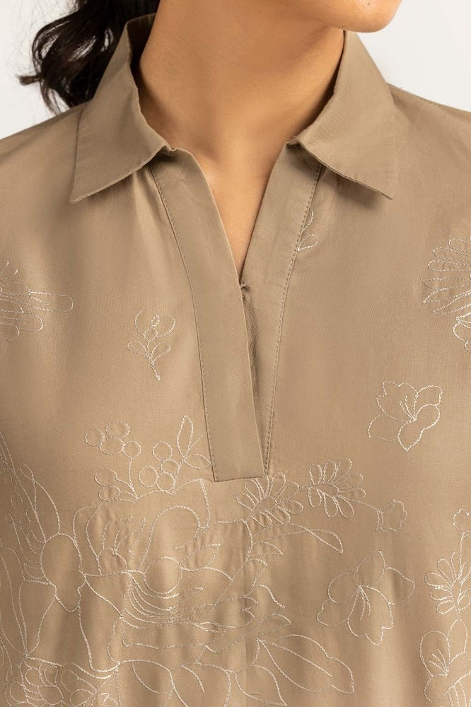Khaki Basic Blouse - Image 4