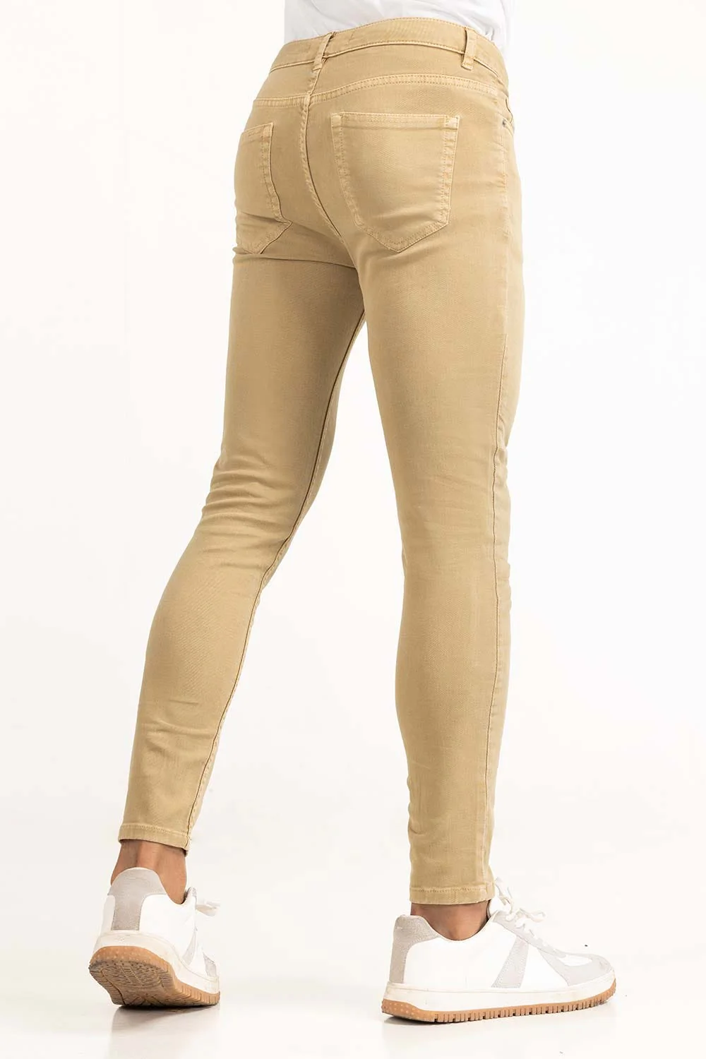Khaki Basic Casual Trouser - Image 4