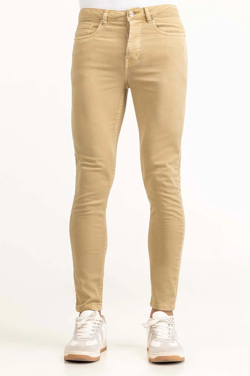 Khaki Basic Casual Trouser - Image 6