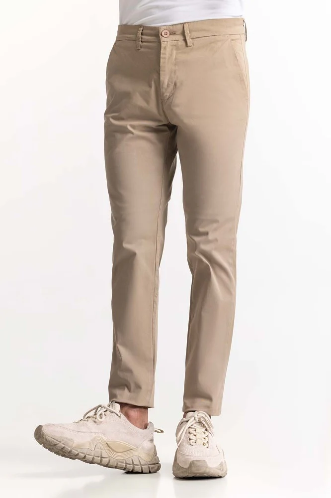 Khaki Basic Dyed Khaki Pant MNTRCSS24022C - Image 3