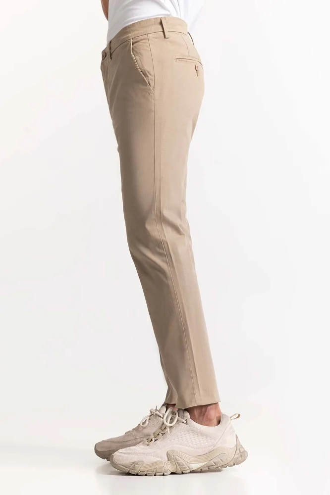 Khaki Basic Dyed Khaki Pant MNTRCSS24022C - Image 4