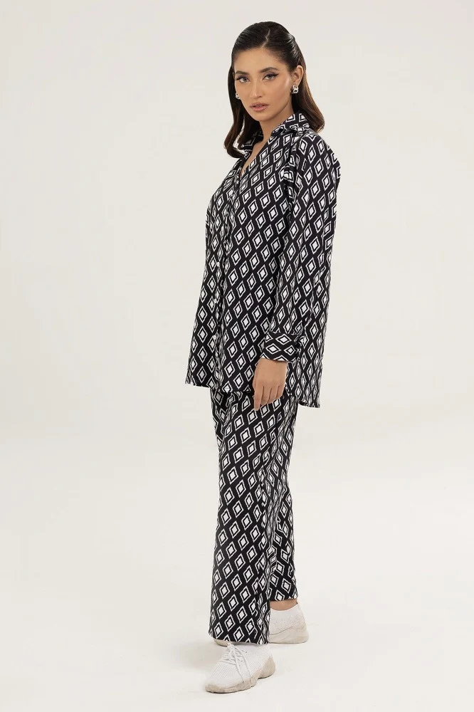 Knitted Blended Print Shirt - Image 5