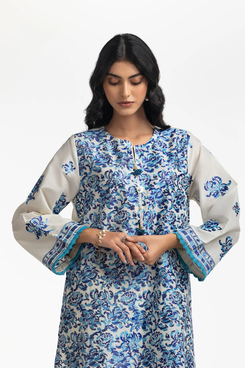 Lawn Embroidered Shirt And Trouser - Image 5