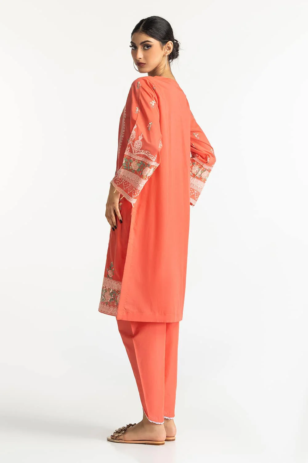 Lawn Embroidered Shirt And Tulip Shalwar - Image 5