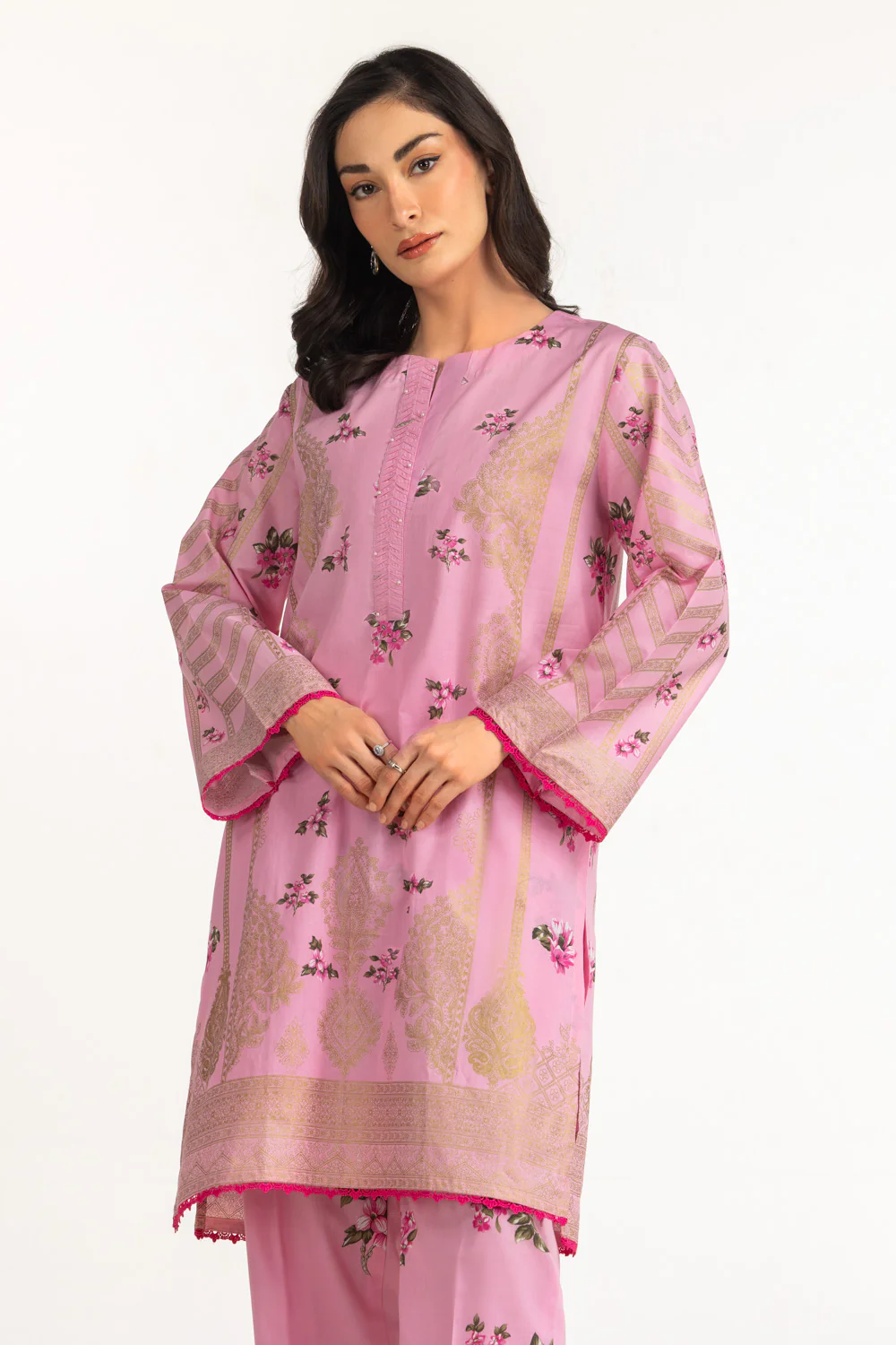 Lawn Gold Printed Co-Ord Set - Image 4