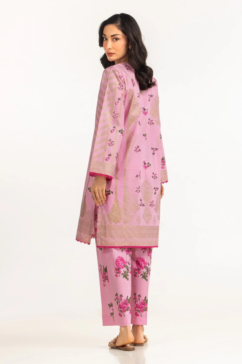 Lawn Gold Printed Co-Ord Set - Image 6