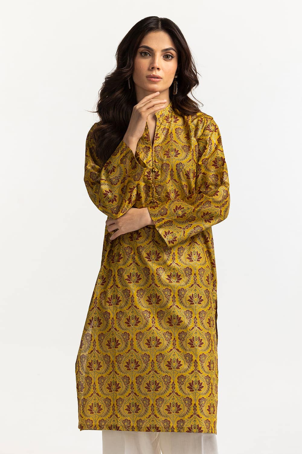 Lawn Gold Printed Shirt - Image 3