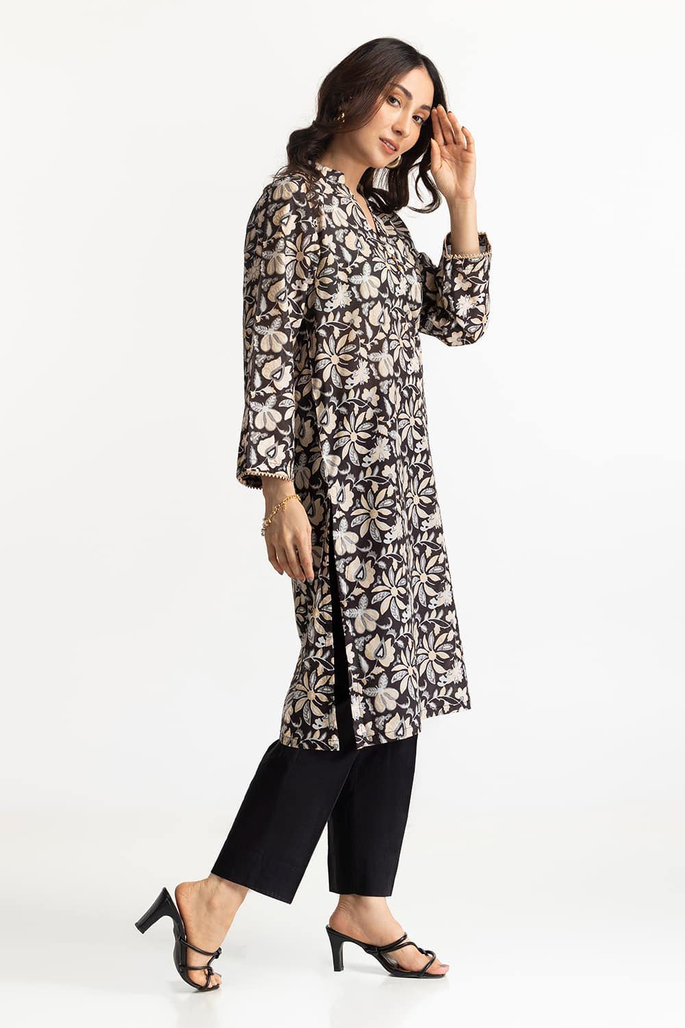 Lawn Gold Printed Shirt - Image 4
