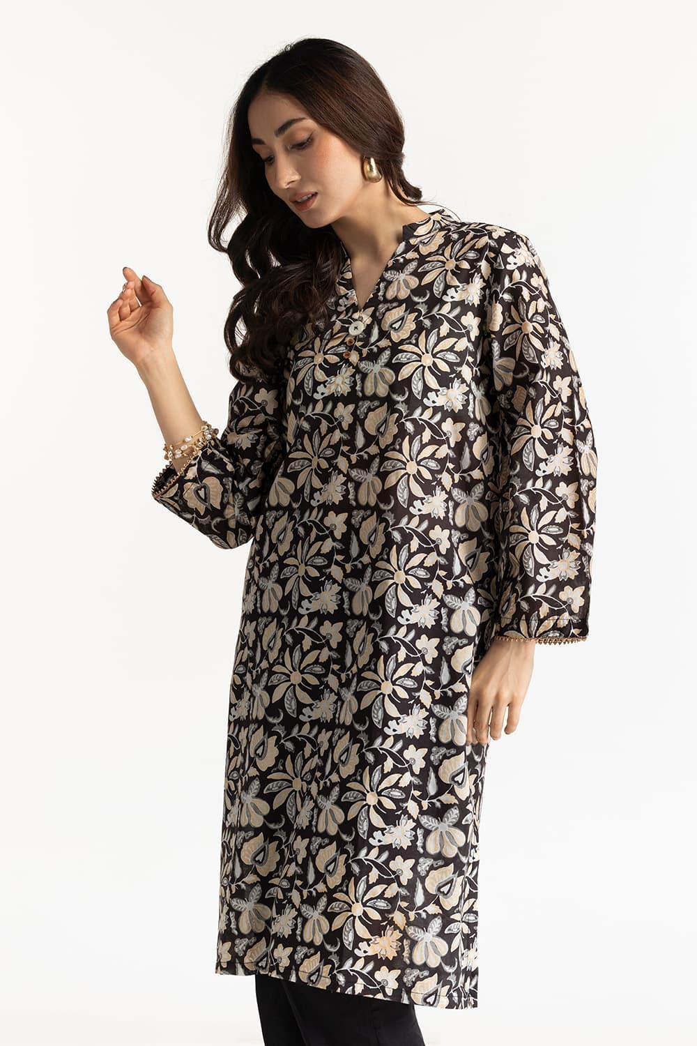 Lawn Gold Printed Shirt - Image 5