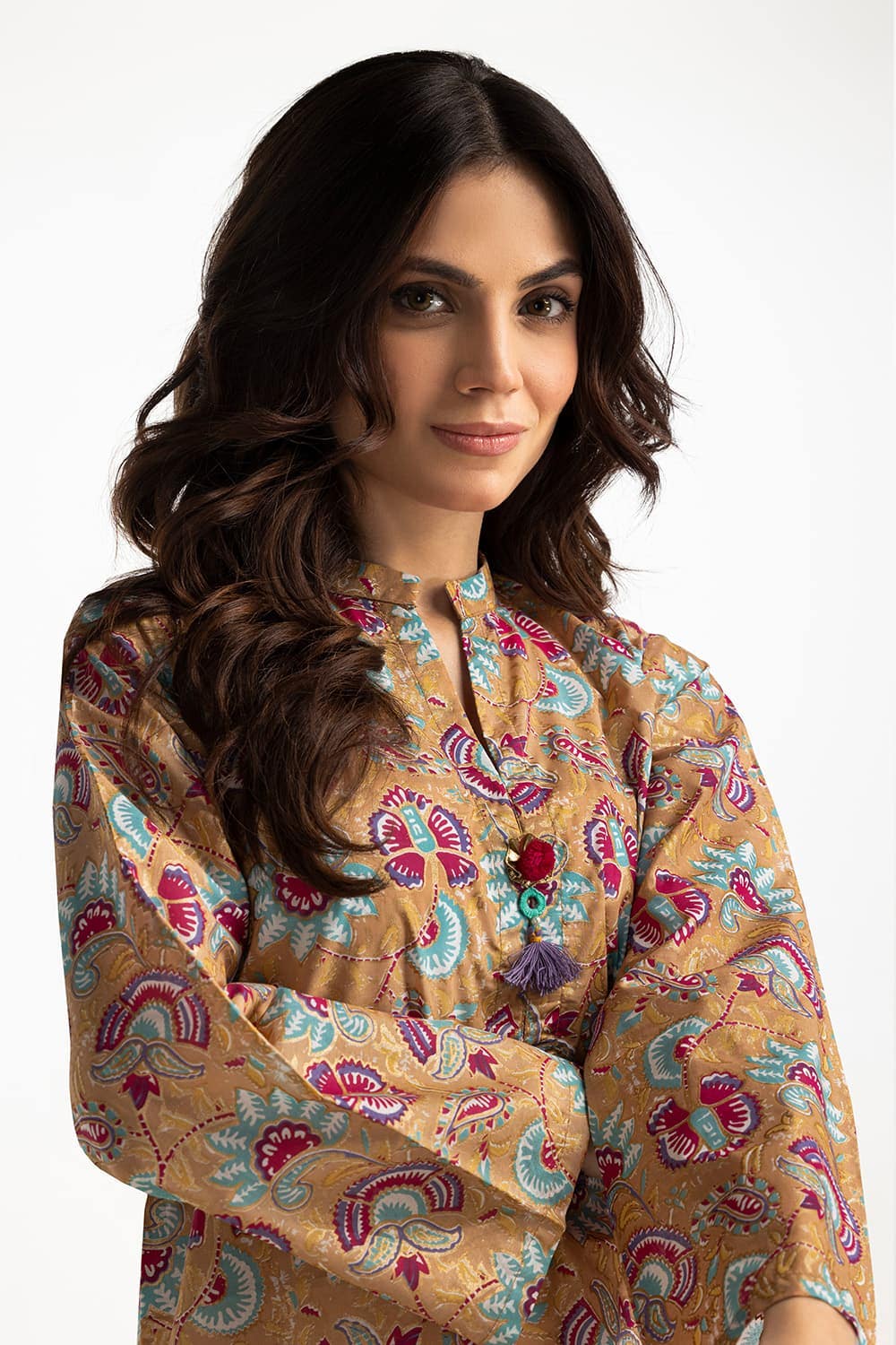 Lawn Gold Printed Shirt - Image 3