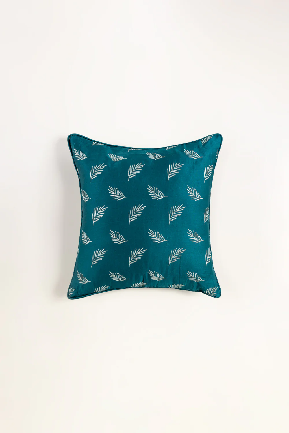 Leaf Embroidered Cushion Cover