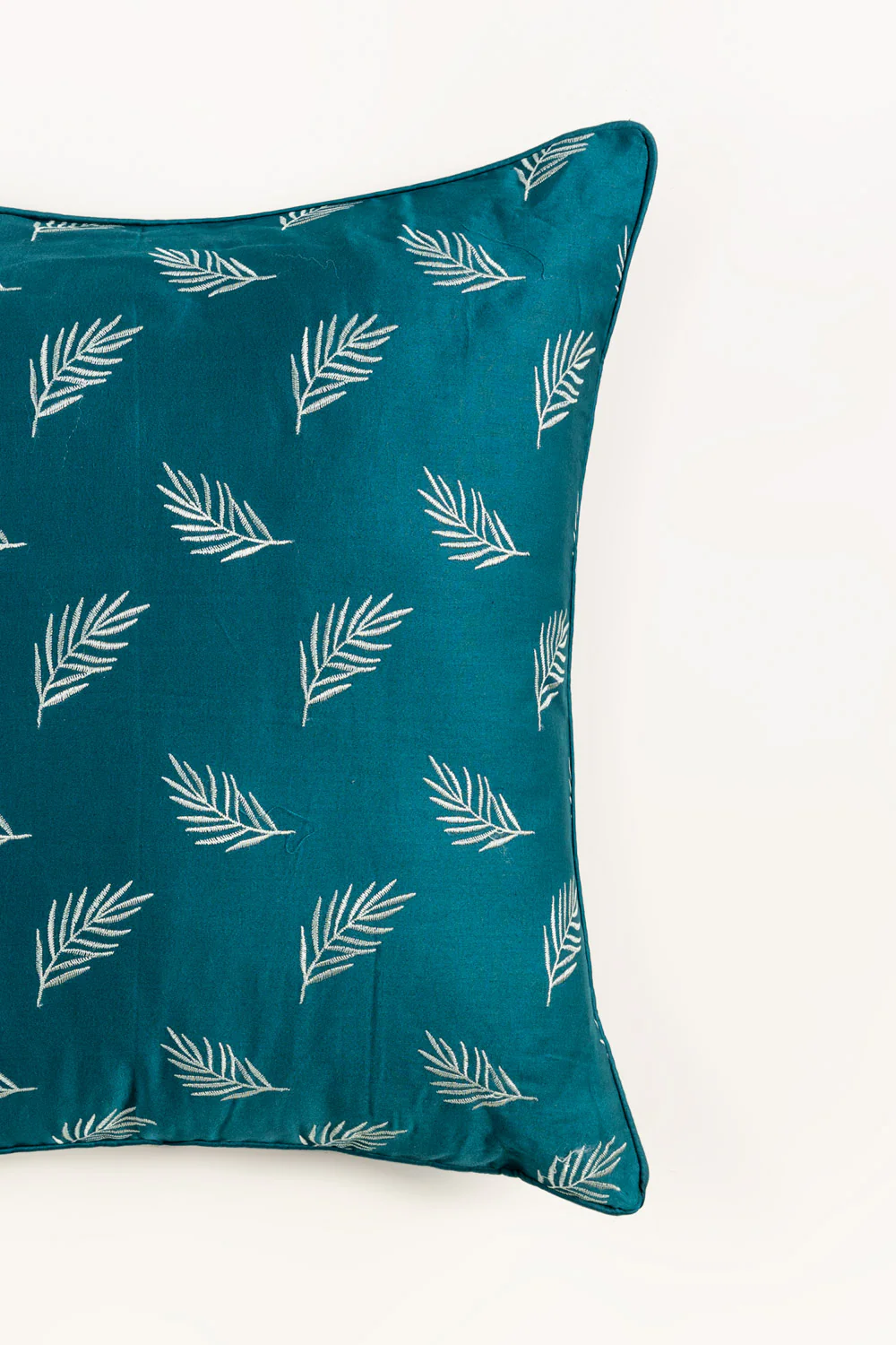 Leaf Embroidered Cushion Cover - Image 2