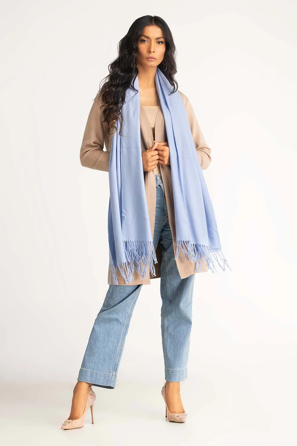 Light Blue Poly Viscose Scarf - Image 2