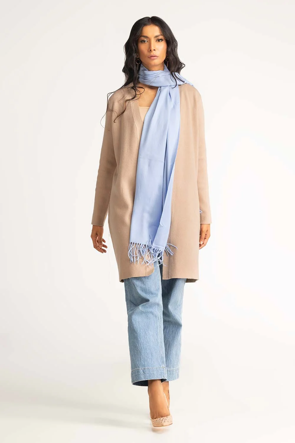 Light Blue Poly Viscose Scarf - Image 5