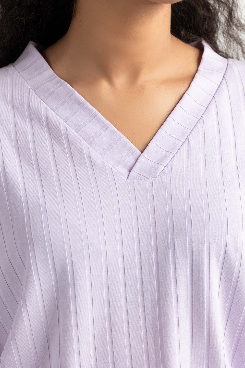Lilac Loose Fit V-Neck Top - Image 4