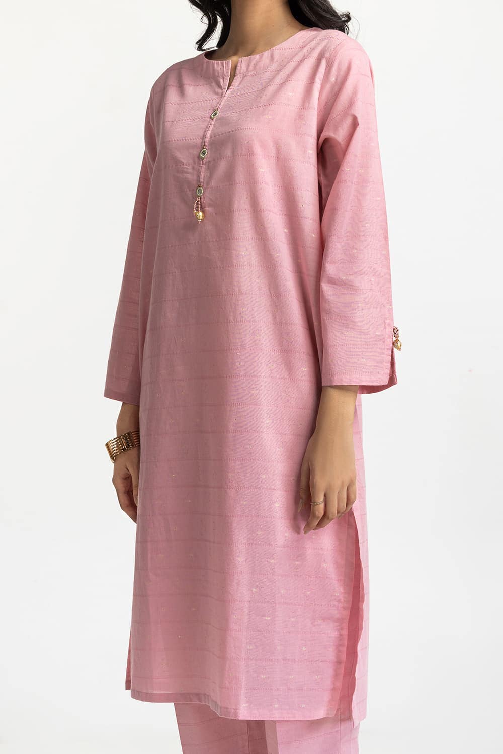 Lurex Jacquard Embellished Shirt And Trouser - Image 2