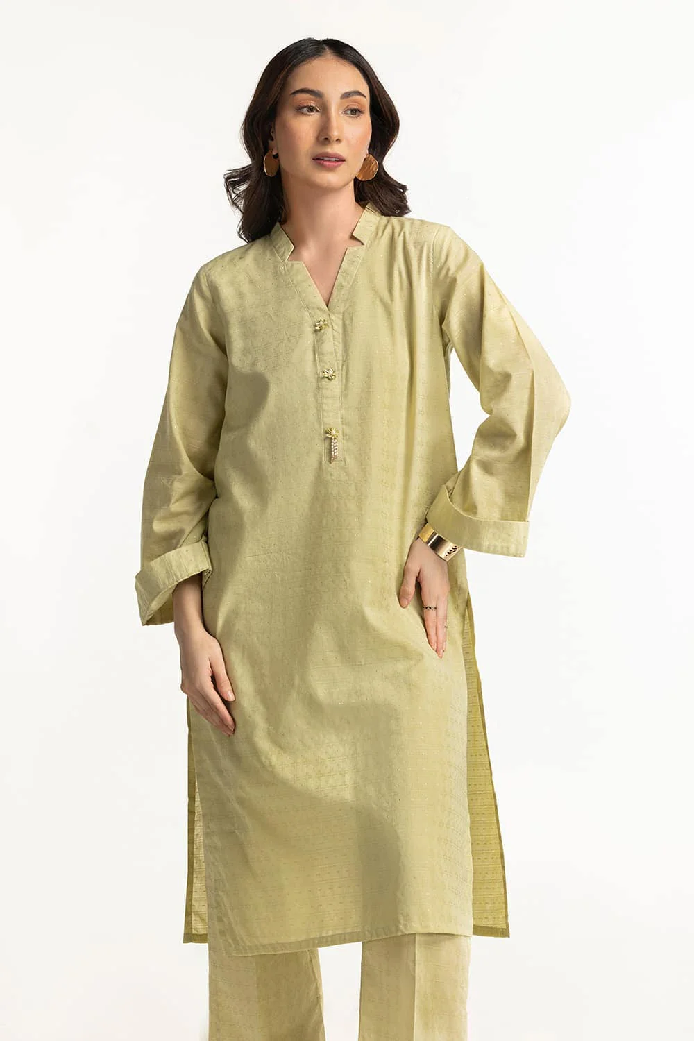 Lurex Jacquard Embellished Shirt And Trouser - Image 3