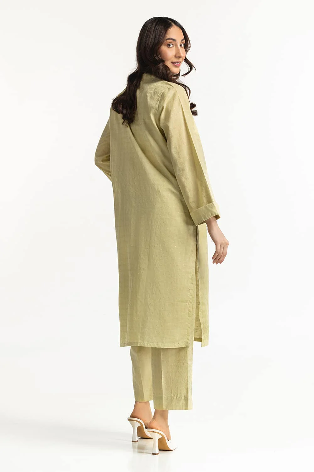 Lurex Jacquard Embellished Shirt And Trouser - Image 5